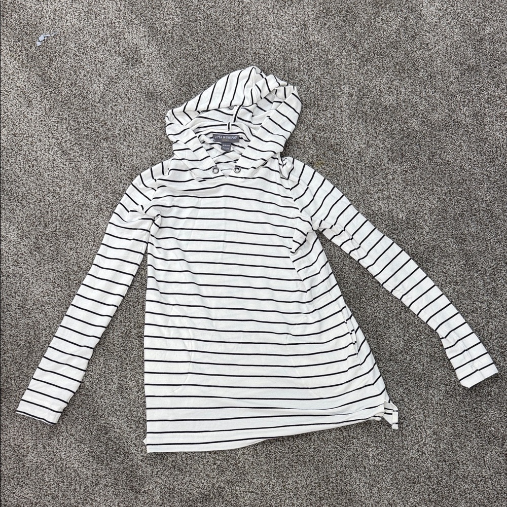 A Pea in the Pod Navy and White Striped Maternity Top